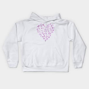 Como la flor - heart flowers - purple design Kids Hoodie